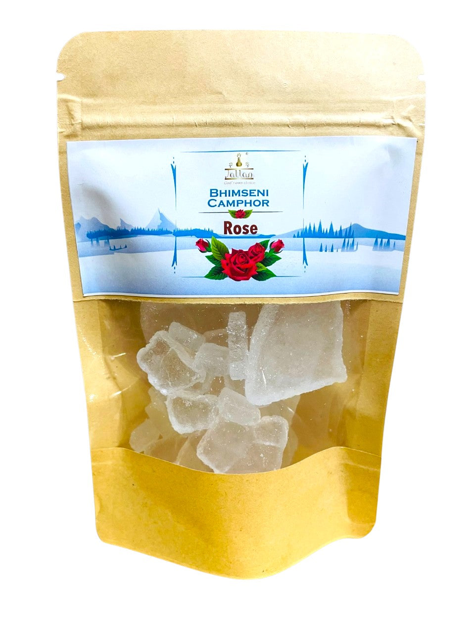 Jallan Pure Natural Bhimseni Camphor (Rose) 100g Pack| 100% Organic and Original Kapoor| Purifying & Pleasant Fragrance for Pooja, Hawan, Air Freshener| Use for Camphor Diffuser Electric