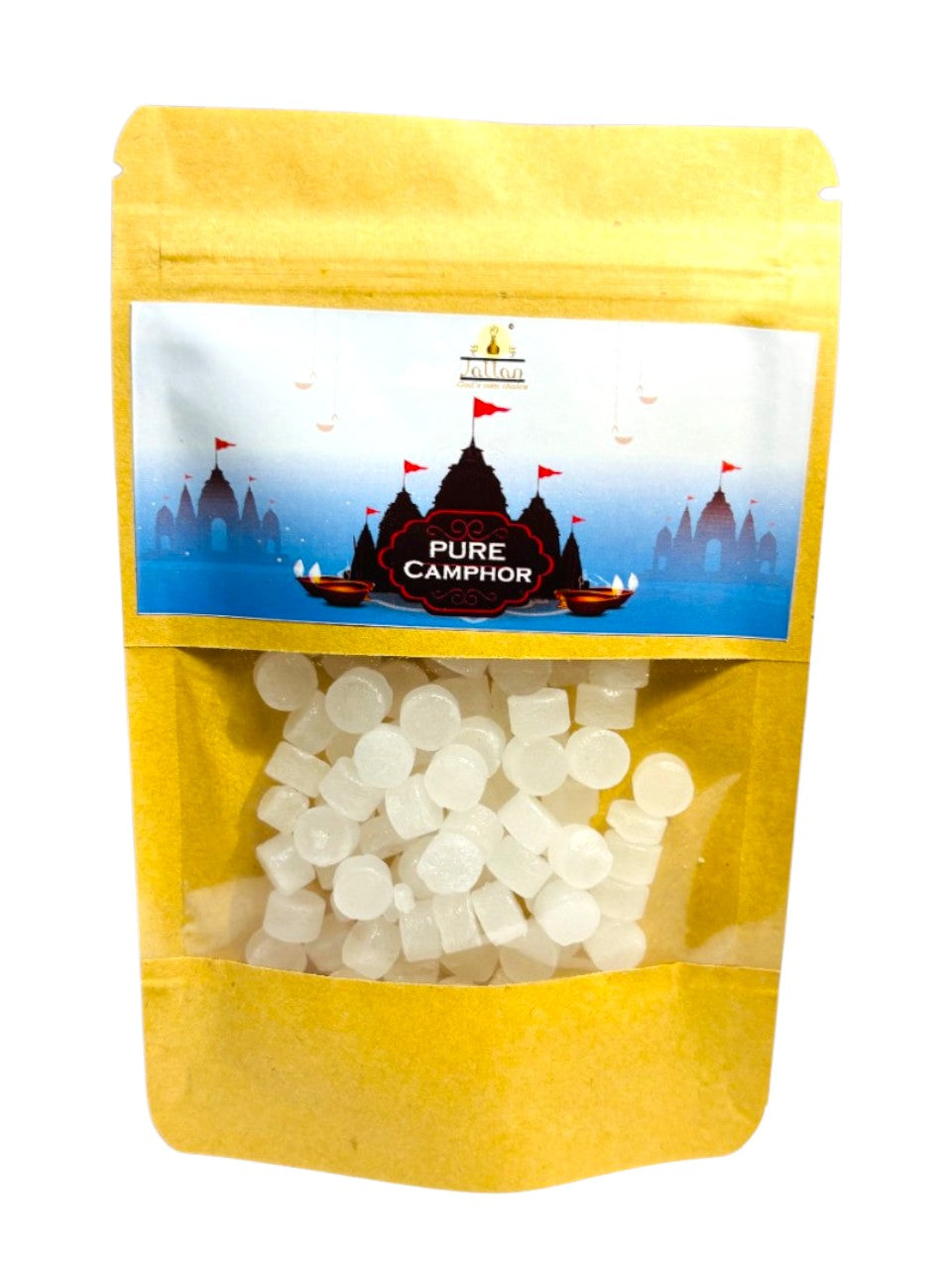 Jallan Pure Camphor Tablets (Original)| 100g Pack| 100% Natural Organic and Original Kapoor| Purifying & Pleasant Fragrance for Pooja, Hawan, Air Freshener| Use for Camphor Diffuser Electric