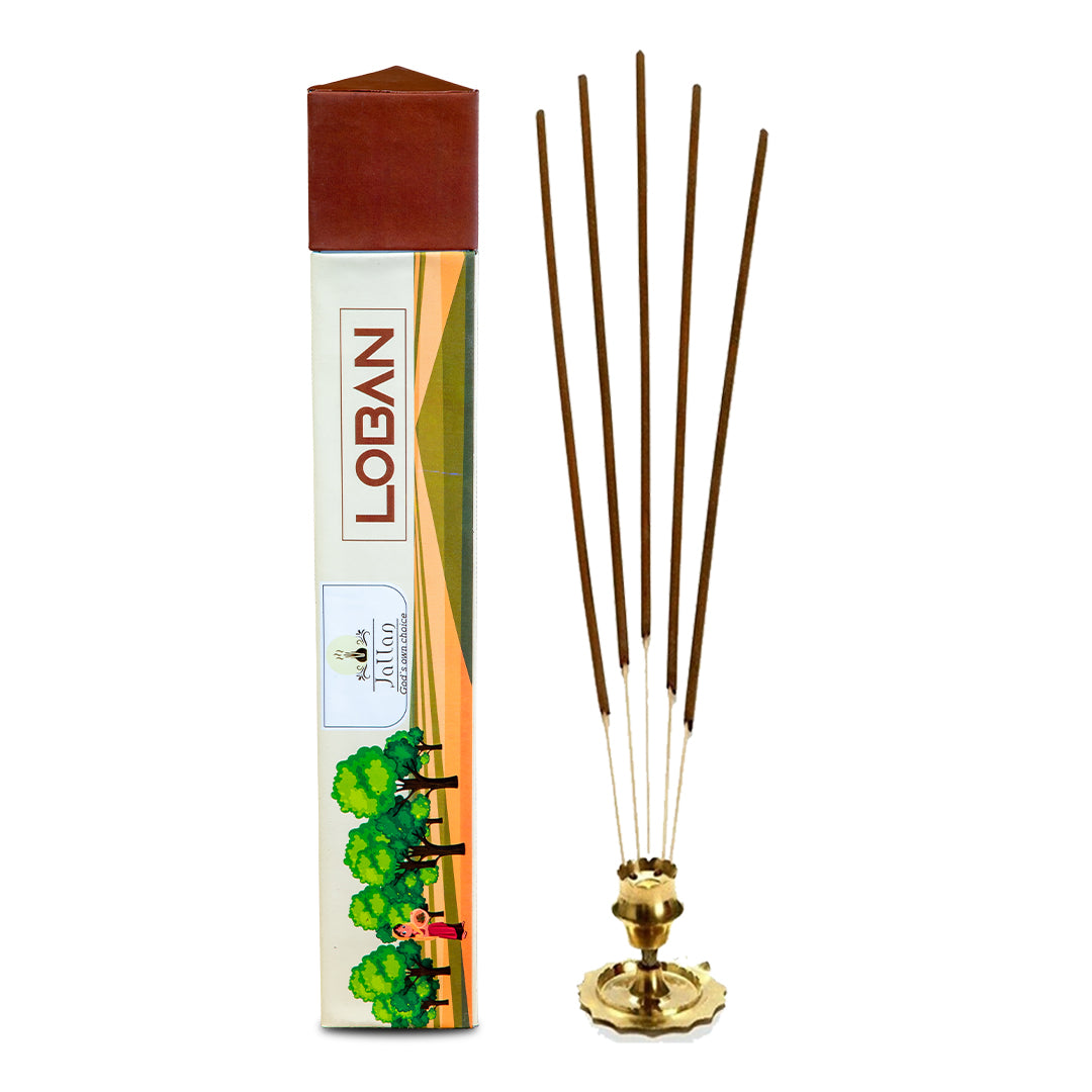 JALLAN Pure Natural Loban Agarbatti| Made with Ghee & Honey| 30 Sticks Pack| Handmade| 100% Organic Herbal Incense Sticks| Long Lasting Fragrance| 1 Hour 30 Minutes Burning.