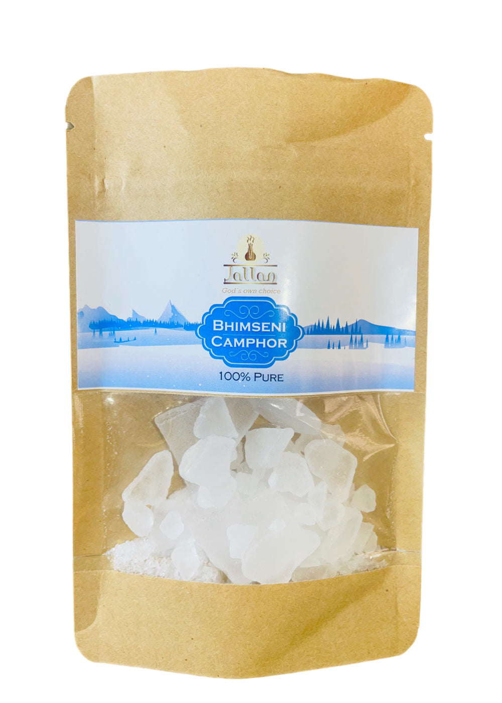 Jallan Pure Natural Bhimseni Camphor 50g Pack| 100% Organic and Original Kapoor| Purifying & Pleasant Fragrance for Pooja, Hawan, Air Freshener| Use for Camphor Diffuser Electric